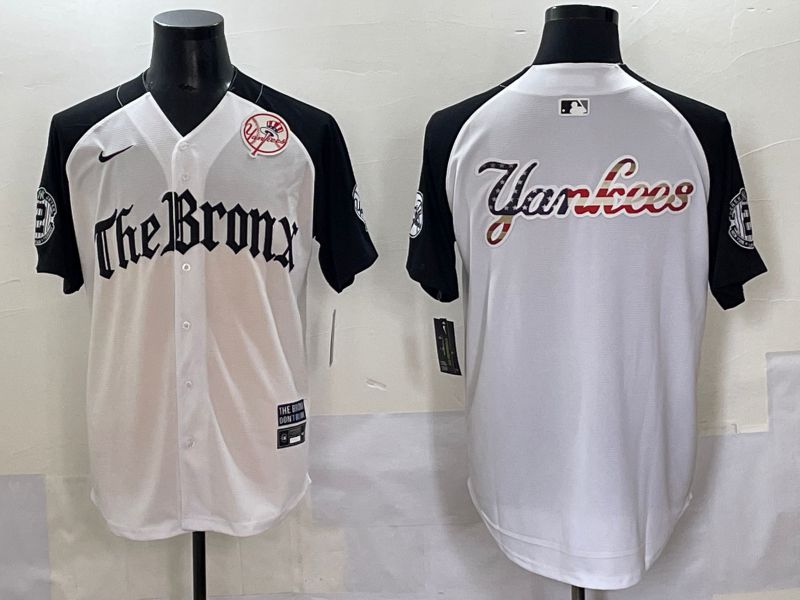 Men 2025 New York Yankees Blank White black Five generations Joint Name Nike MLB Jersey style 57->new york yankees->MLB Jersey